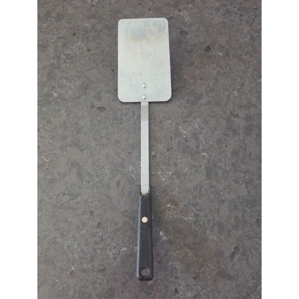 Vintage EKCO Forge Solid Spatula Turner Stainless Steel USA Dark Brown Handle